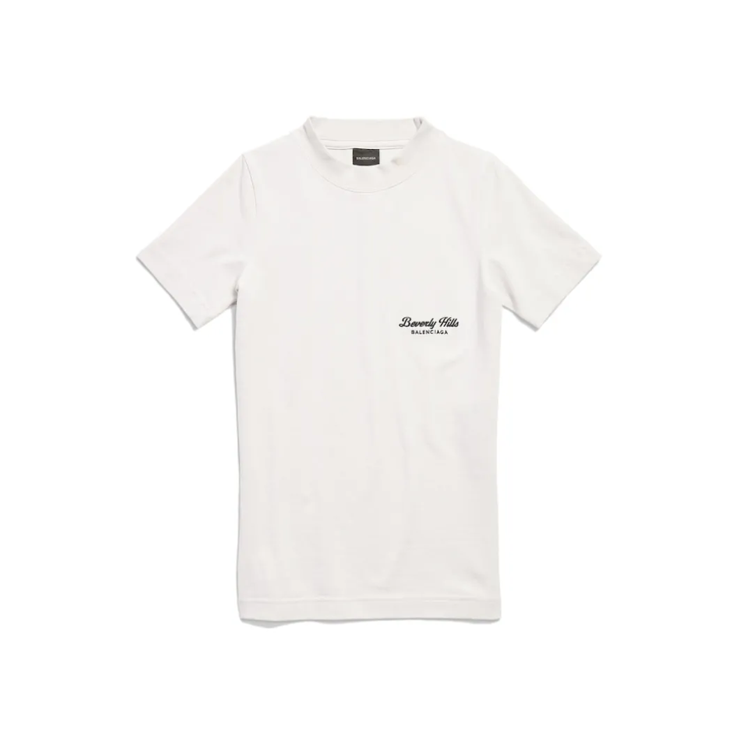Women's Beverly Hills T-shirt Fitted in Off White/black
