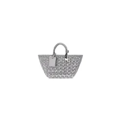 Women's Bistro Xs Basket With Strap In Mirror Fabric in Silver