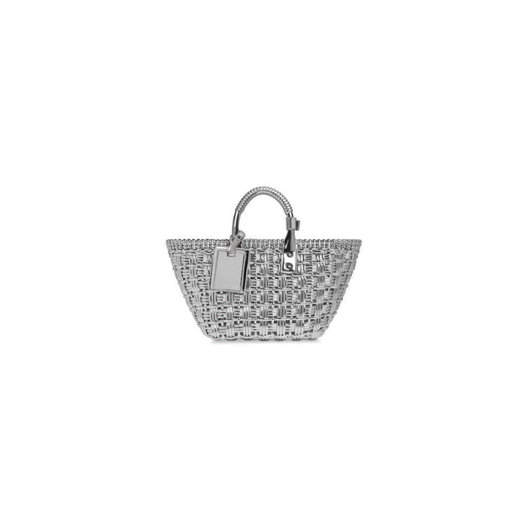 Women's Bistro Xs Basket With Strap In Mirror Fabric in Silver
