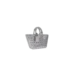 Women's Bistro Xs Basket With Strap In Mirror Fabric in Silver