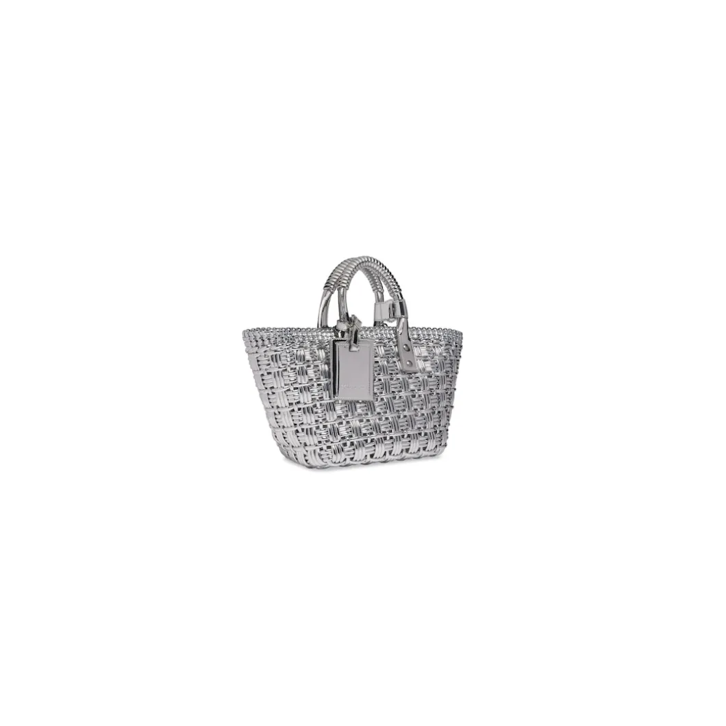 Women's Bistro Xs Basket With Strap In Mirror Fabric in Silver