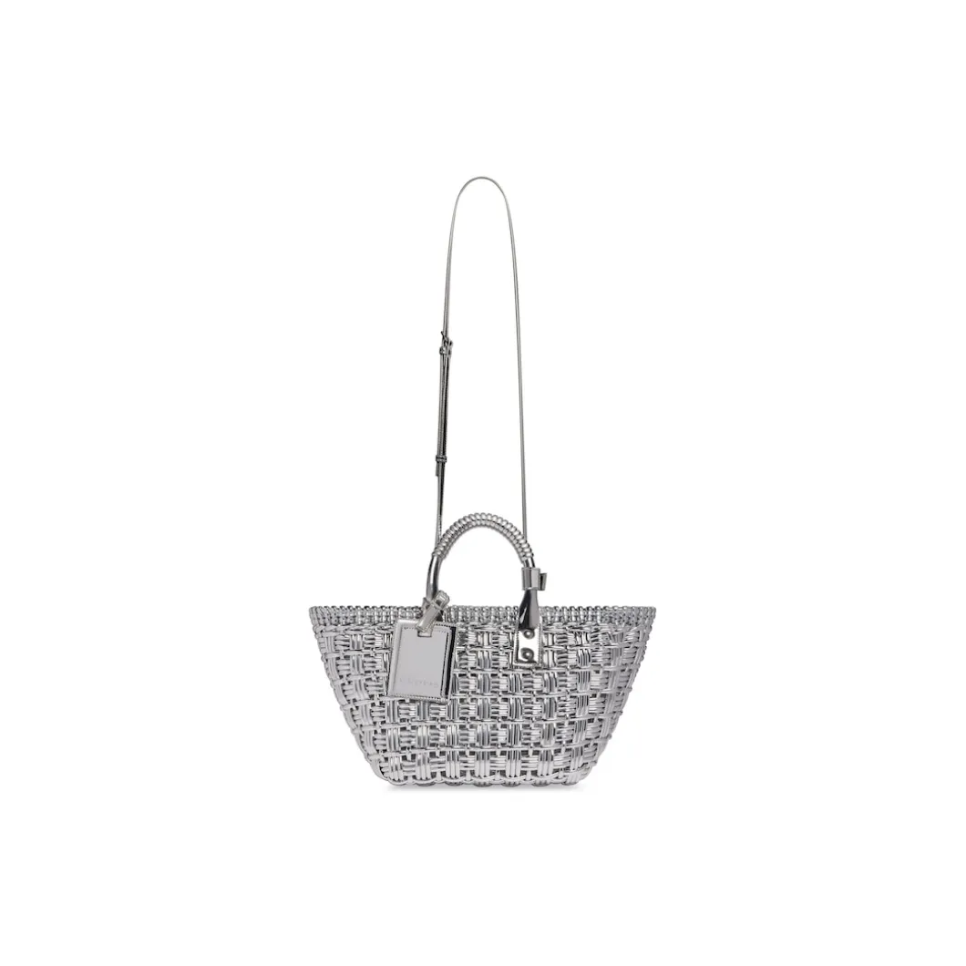 Women's Bistro Xs Basket With Strap In Mirror Fabric in Silver