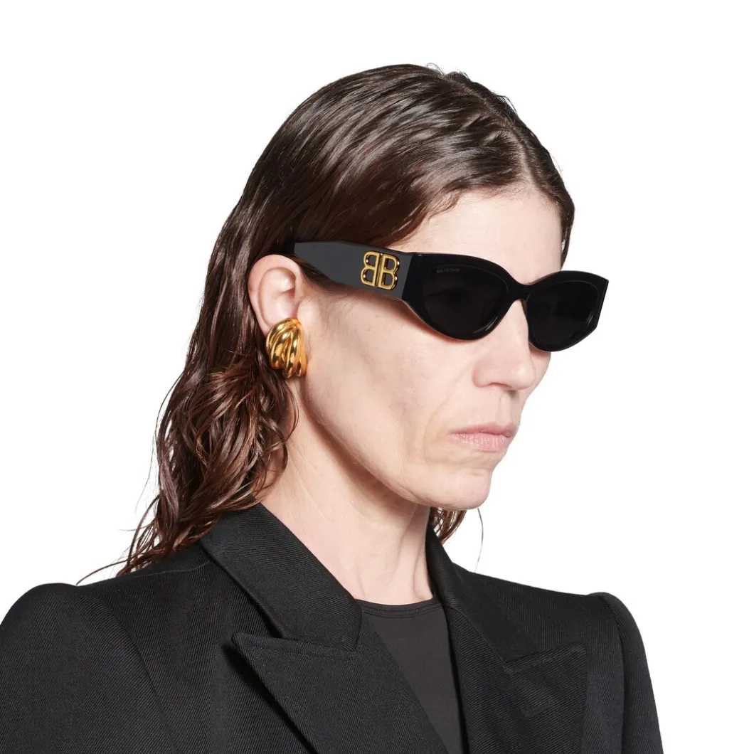 Women's Bossy Round Af Sunglasses in Black