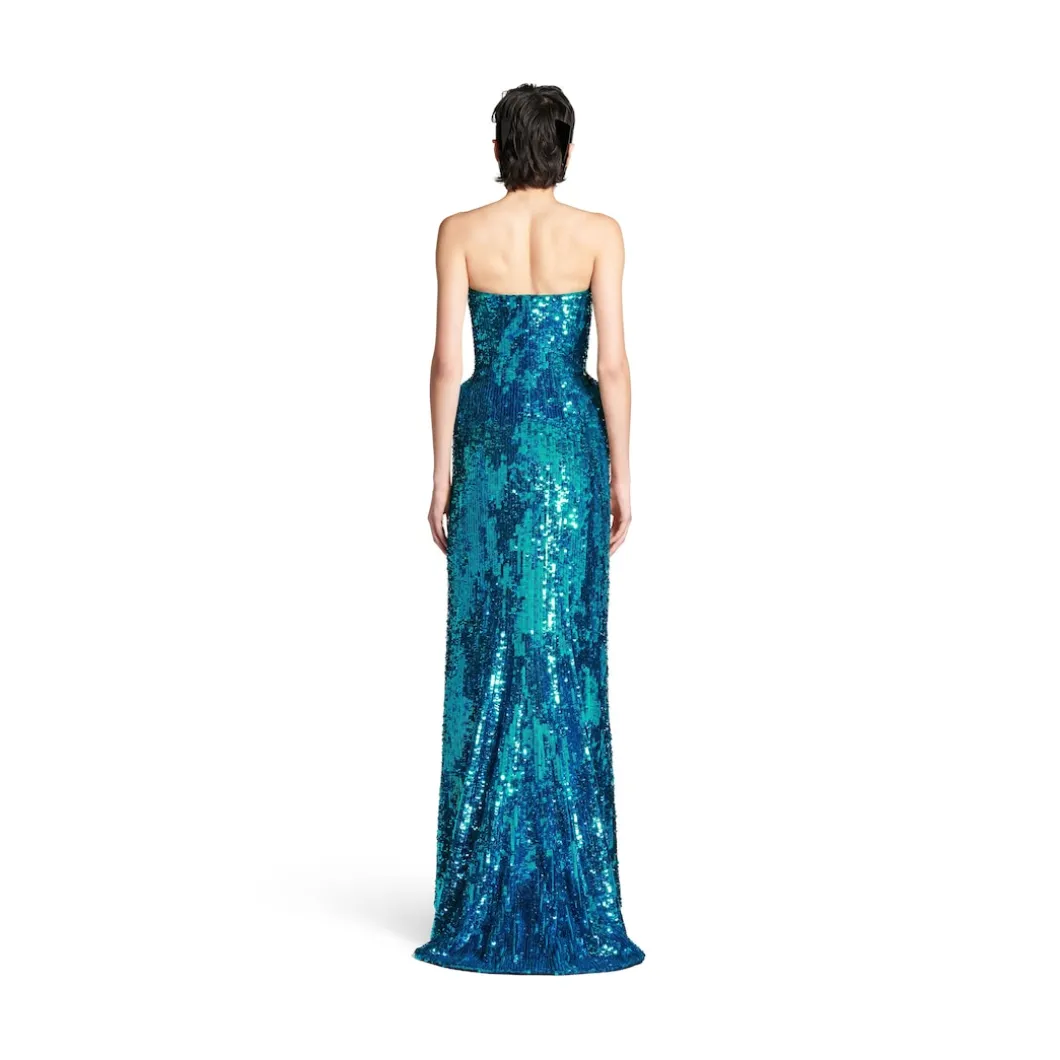 Women's Bustier Gown in Turquoise
