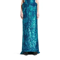 Women's Bustier Gown in Turquoise