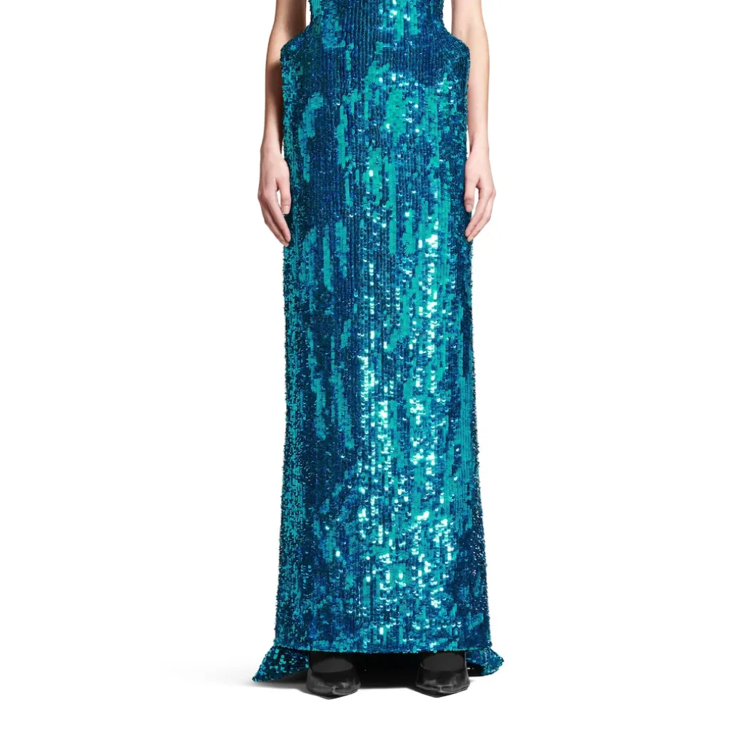 Women's Bustier Gown in Turquoise