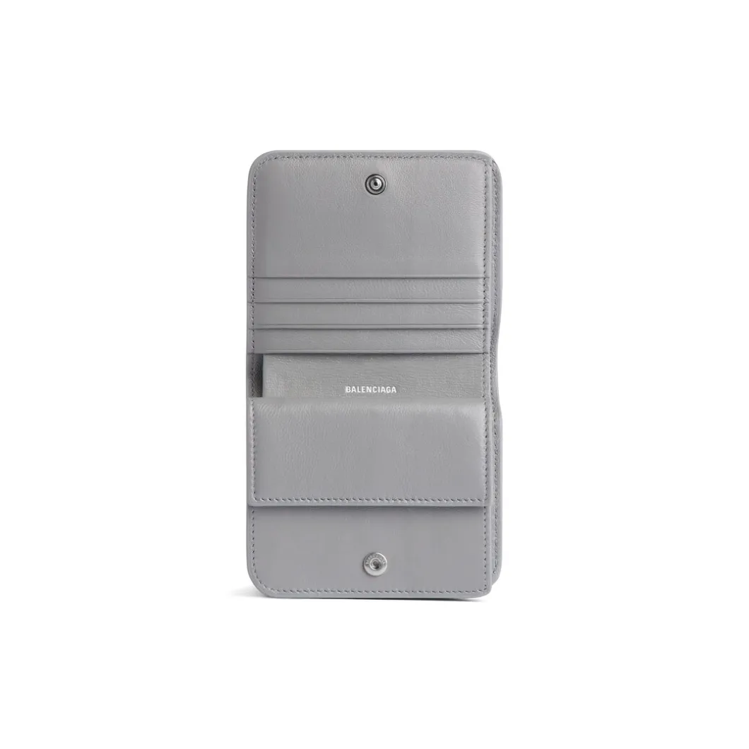 Women's Cash Flap Coin And Card Holder in Grey/black