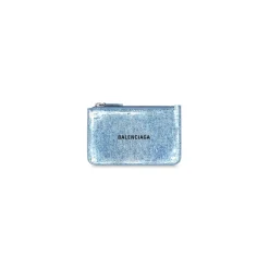 Women's Cash Large Long Coin And Card Holder Denim Print in Blue