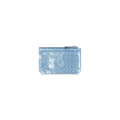 Women's Cash Large Long Coin And Card Holder Denim Print in Blue