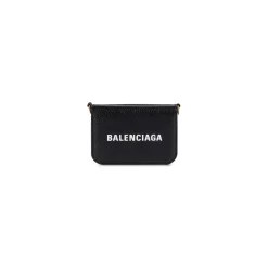 Women's Cash Mini Wallet On Chain in Black/white