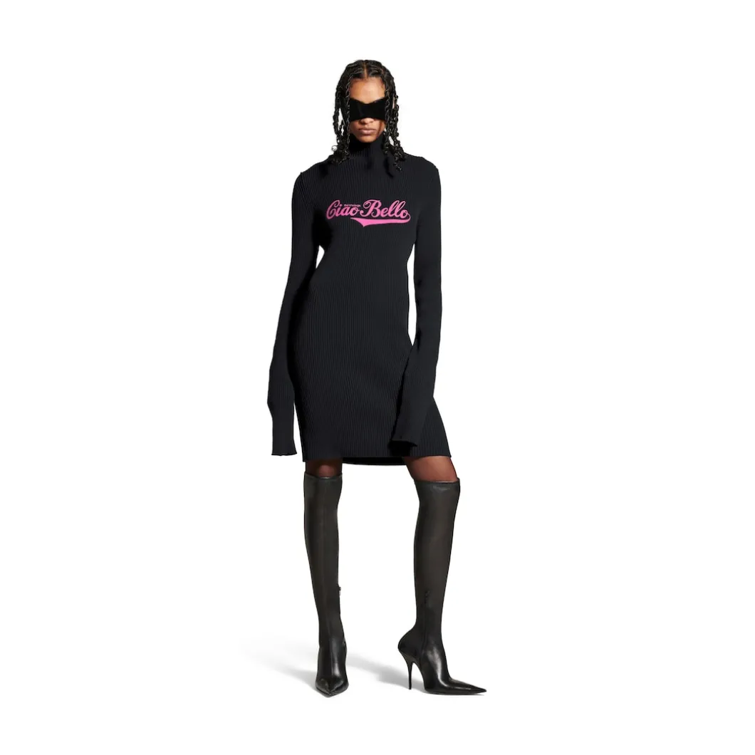 Women's Ciao Bello Long Fitted Turtleneck in Black