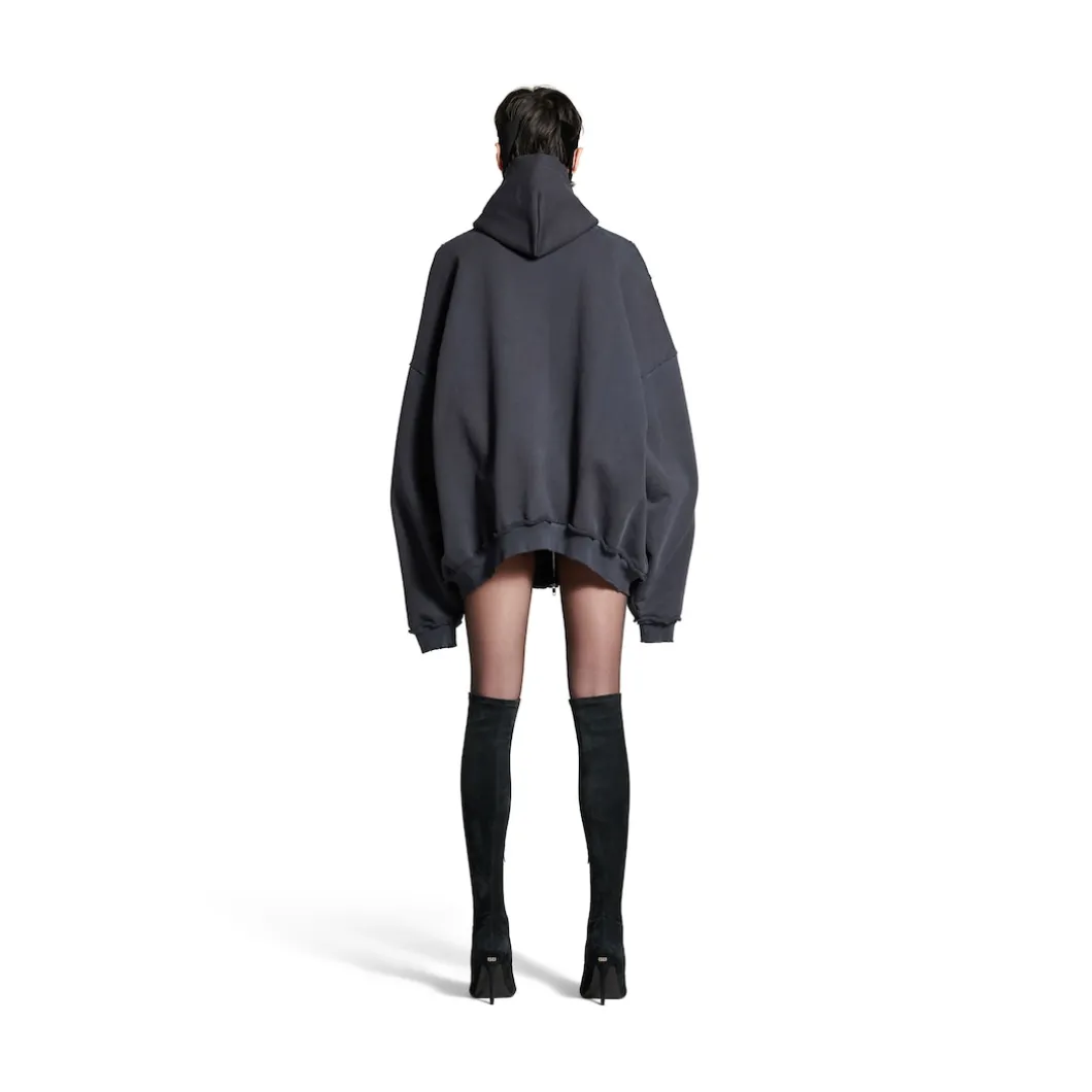 Women's Ciao Bello Pulled Hoodie Large Fit in Black