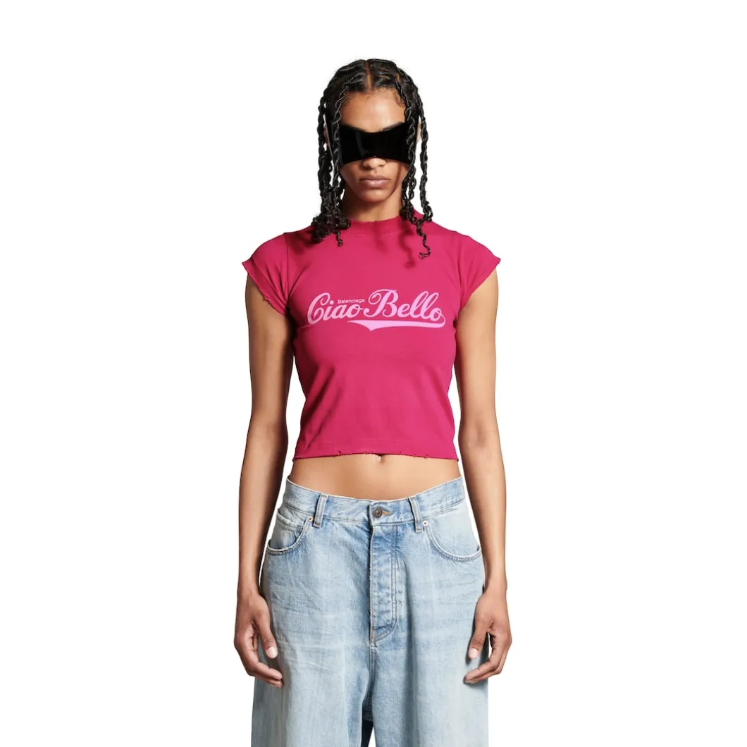 Women's Ciao Bello Shrunk T-shirt in Pink