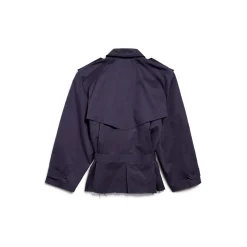Women's Cropped Trench in Dark Navy