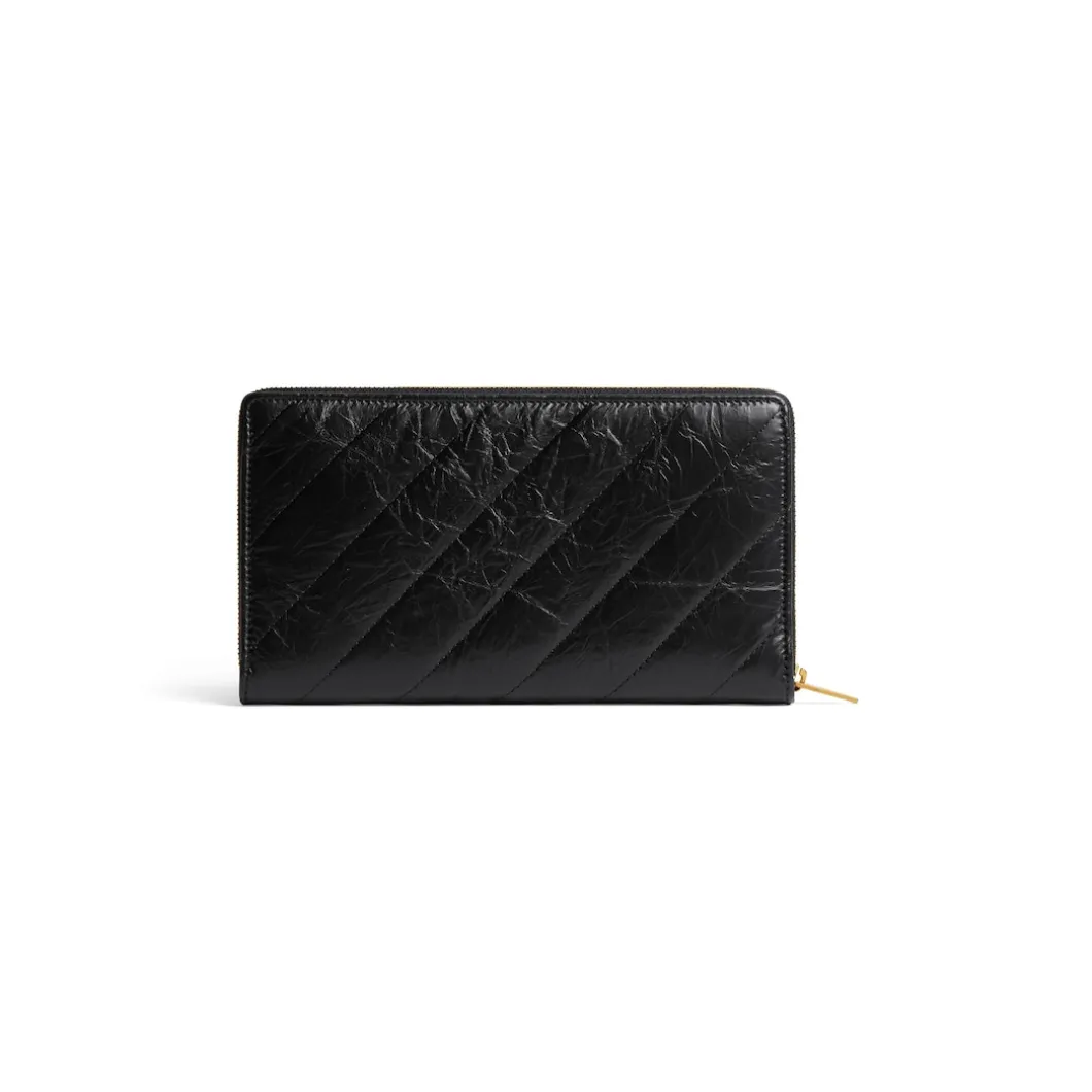 Women's Crush Continental Wallet Quilted in Black