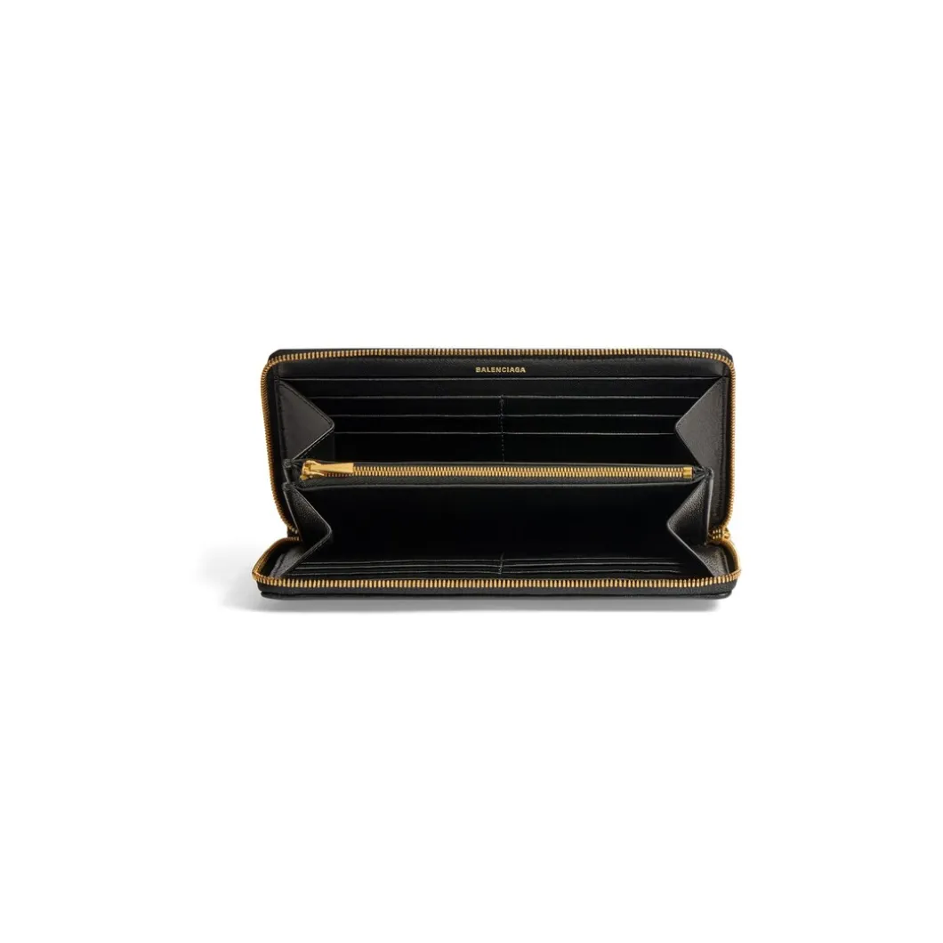 Women's Crush Continental Wallet Quilted in Black