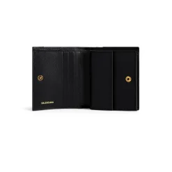 Women's Crush Flap Coin And Card Holder Quilted  in Black