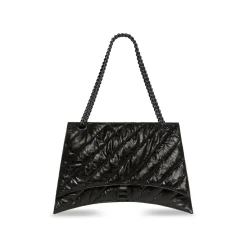 Women's Crush Large Chain Bag Quilted in Black