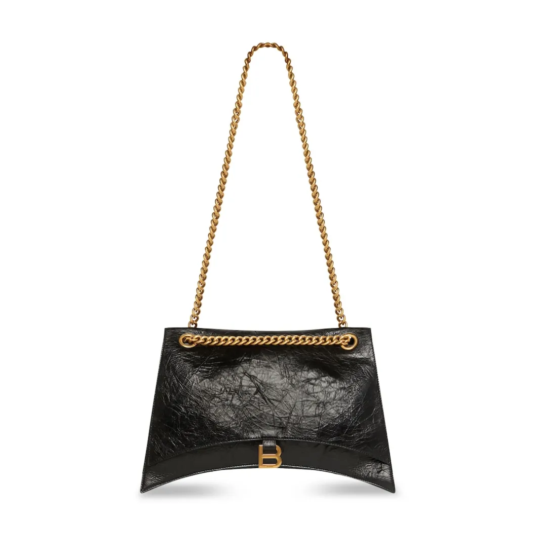Women's Crush Large Chain Bag in Black