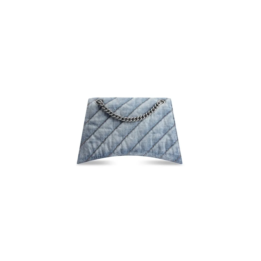 Women's Crush Medium Chain Bag Quilted Denim in Blue