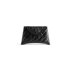 Women's Crush Medium Chain Bag Quilted in Black