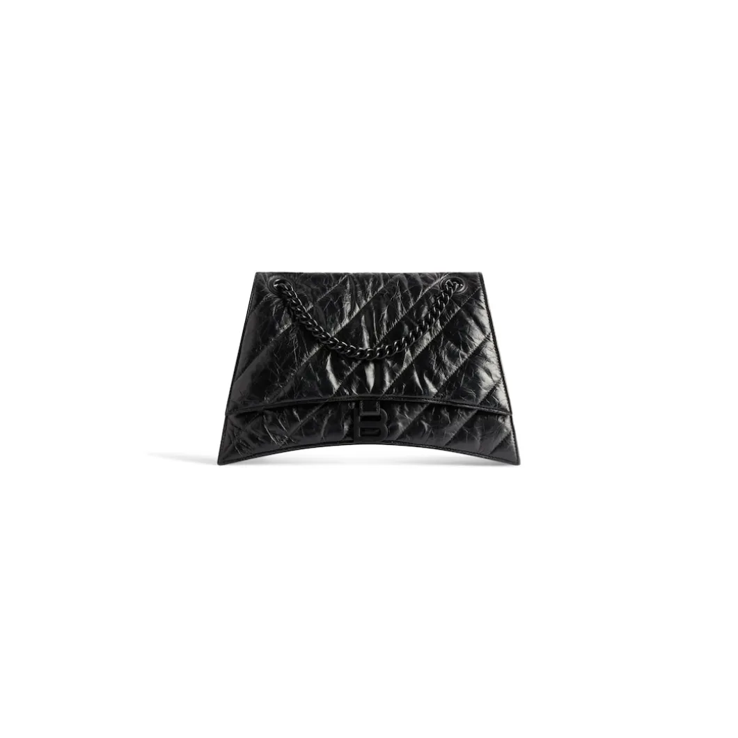 Women's Crush Medium Chain Bag Quilted in Black