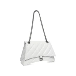 Women's Crush Medium Chain Bag Quilted in Optic White