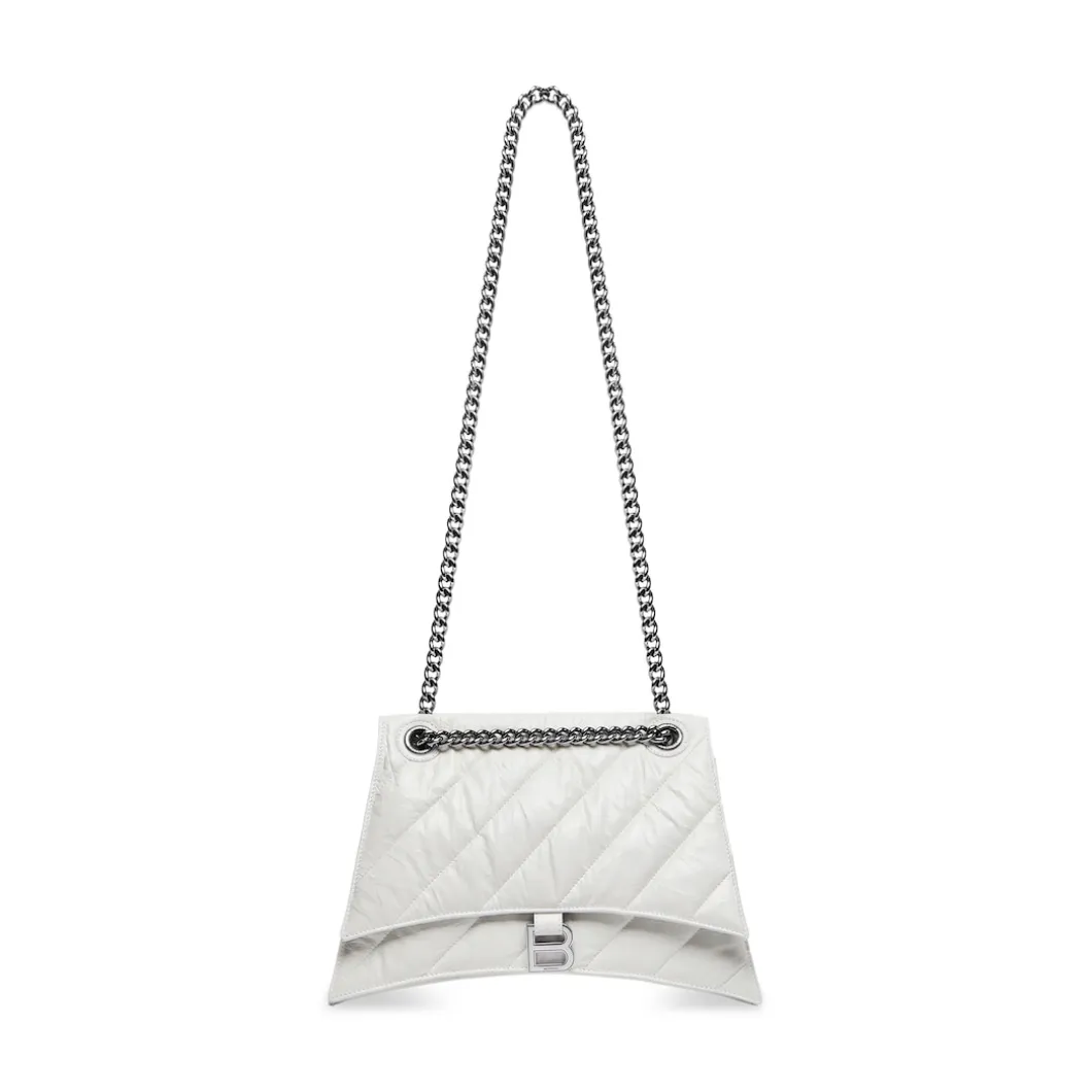 Women's Crush Medium Chain Bag Quilted in Optic White