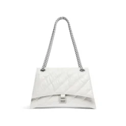 Women's Crush Medium Chain Bag Quilted in Optic White