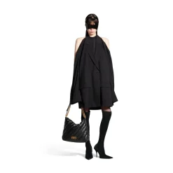 Women's Crush Medium Hobo Bag Quilted  in Black