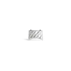 Women's Crush Mini Chain Bag Metallized Quilted in Silver