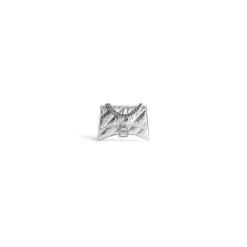Women's Crush Mini Chain Bag Metallized Quilted in Silver