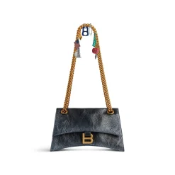 Women's Crush Small Chain Bag Dirty Effect With Ny Souvenirs Charms in Black
