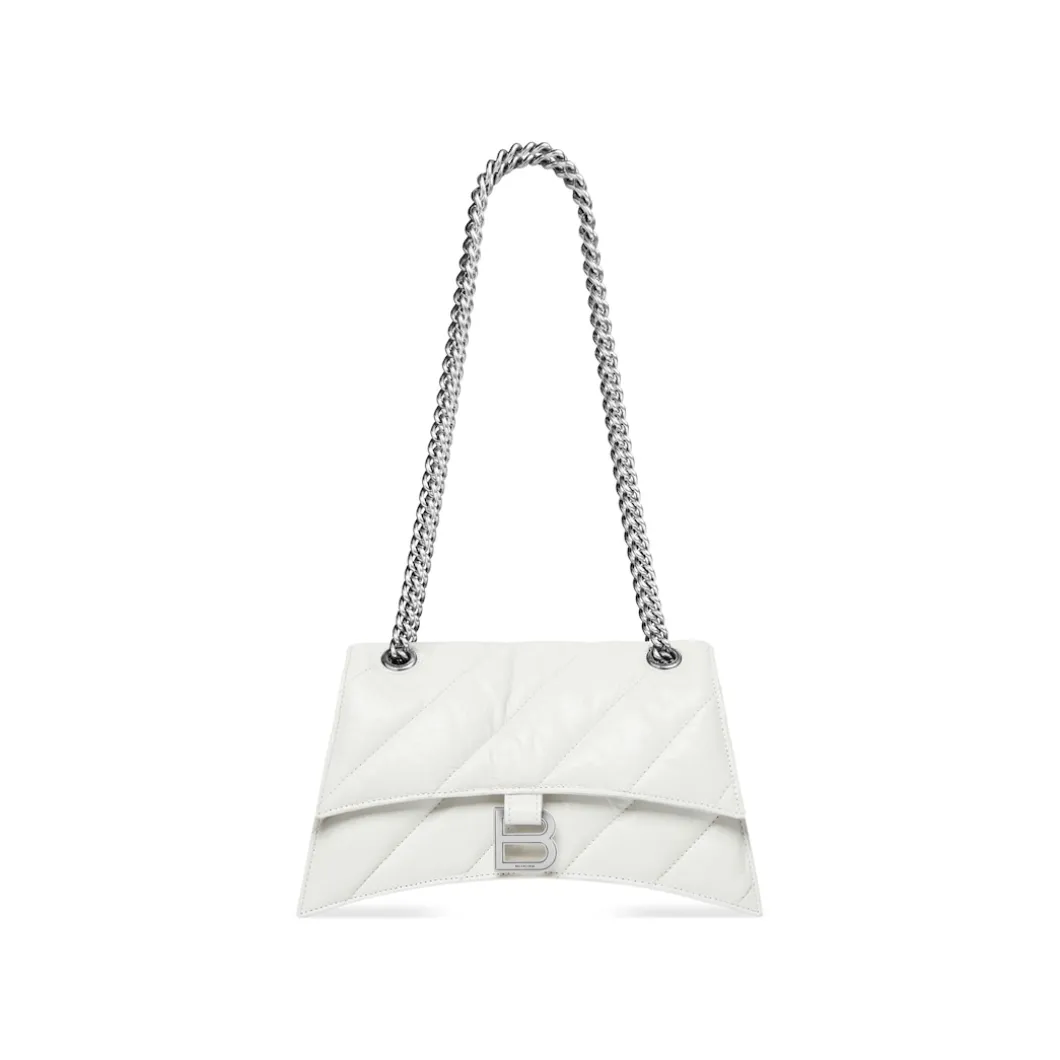 Women's Crush Small Chain Bag Quilted in Optic White