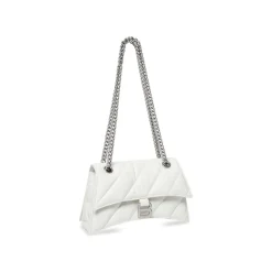 Women's Crush Small Chain Bag Quilted in Optic White