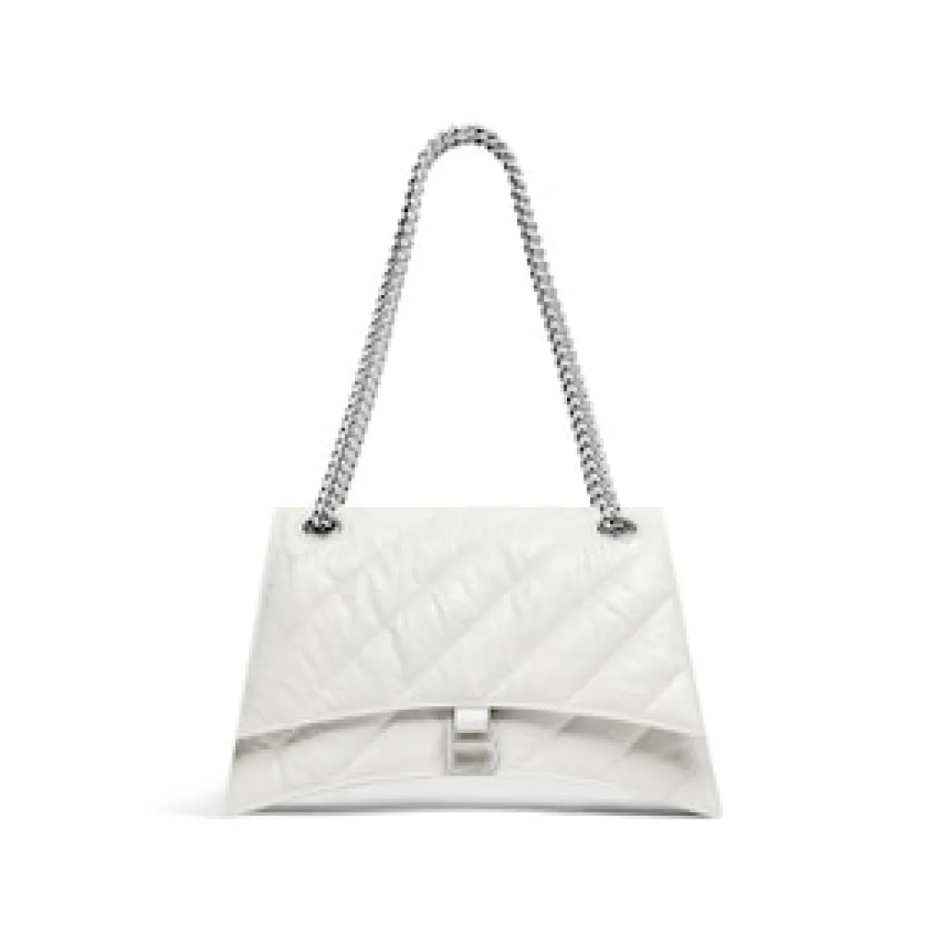 Women's Crush Small Chain Bag Quilted in Optic White
