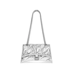 Women's Crush Small Chain Bag Metallized Quilted  in Silver