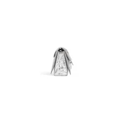 Women's Crush Small Chain Bag Metallized Quilted in Silver