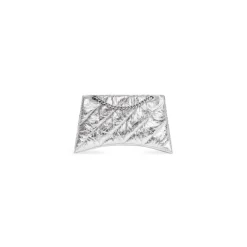 Women's Crush Small Chain Bag Metallized Quilted in Silver