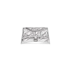 Women's Crush Small Chain Bag Metallized Quilted in Silver
