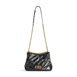 Women's Crush Small Hobo Bag Quilted in Black