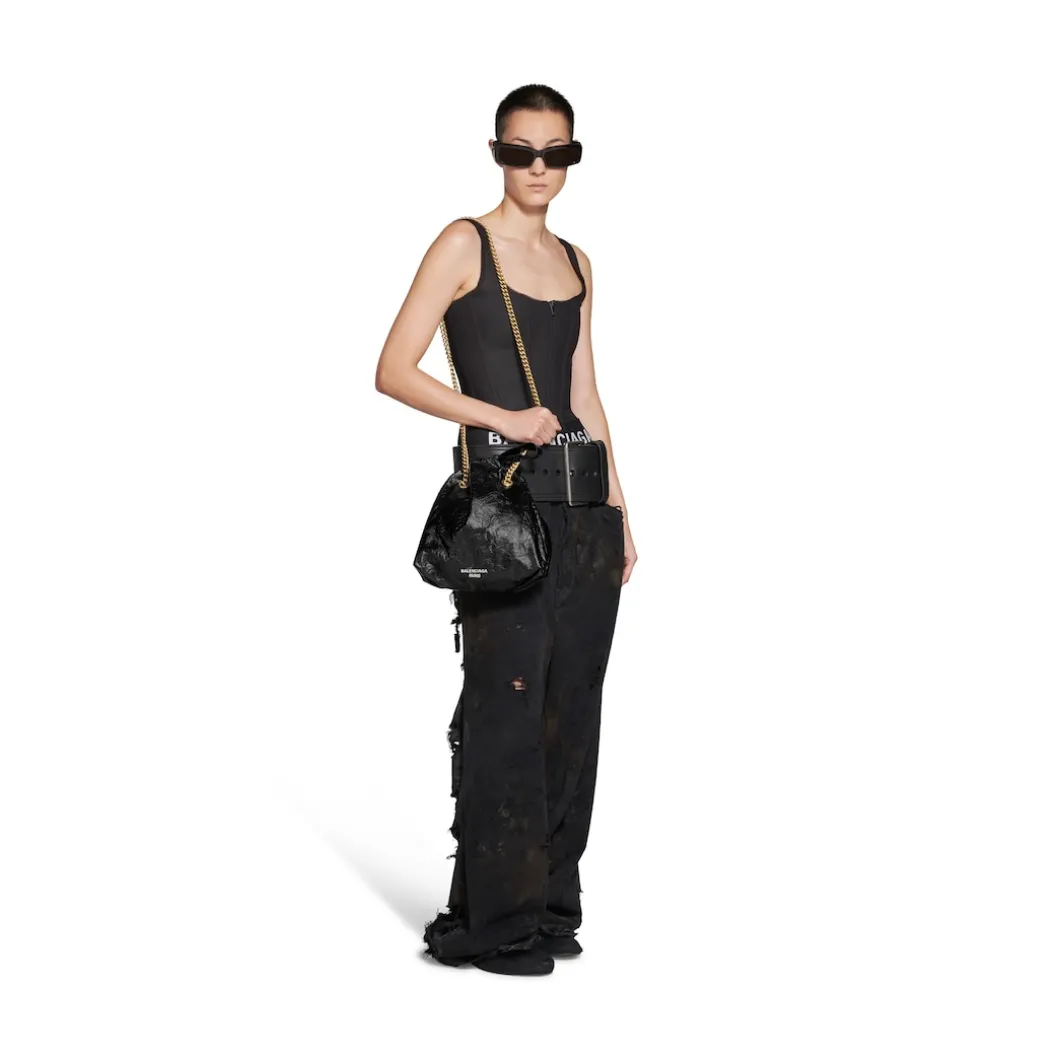 Women's Crush Small Tote Bag in Black