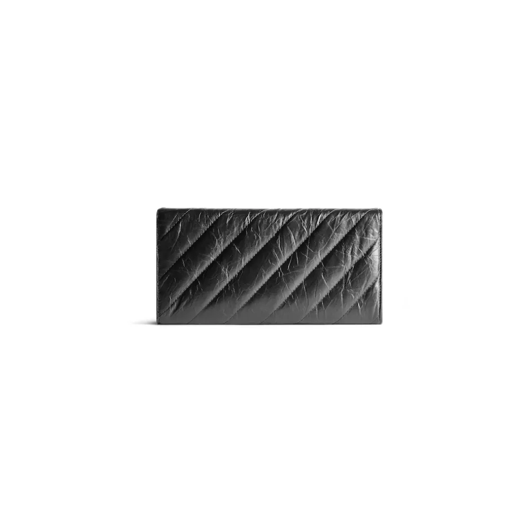 Women's Crush Wallet On Chain Quilted in Black