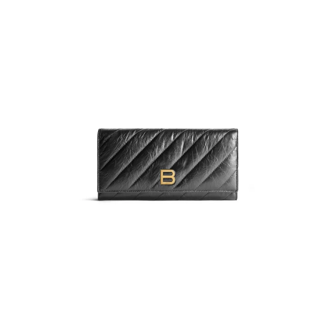 Women's Crush Wallet On Chain Quilted in Black