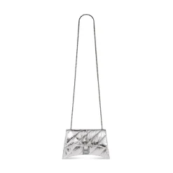 Women's Crush Xs Chain Bag Metallized Quilted in Silver