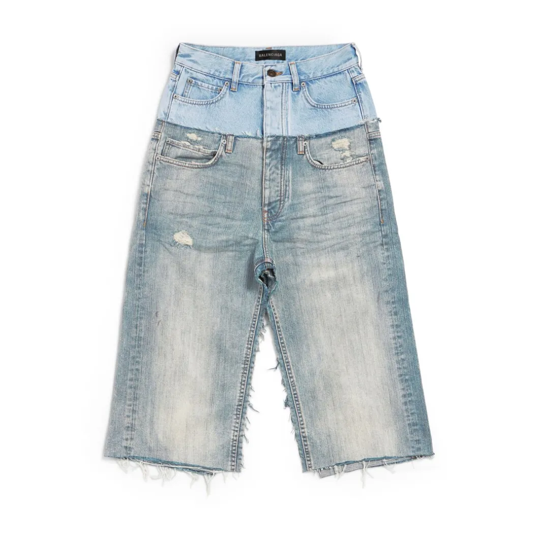 Women's Cut-up Skirt in Light Blue