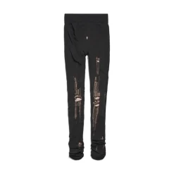 Women's Destroyed Tights in Black/beige
