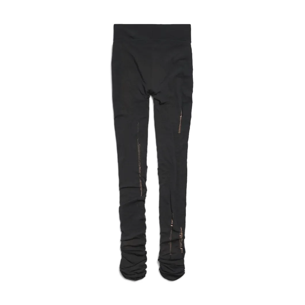 Women's Destroyed Tights in Black/beige