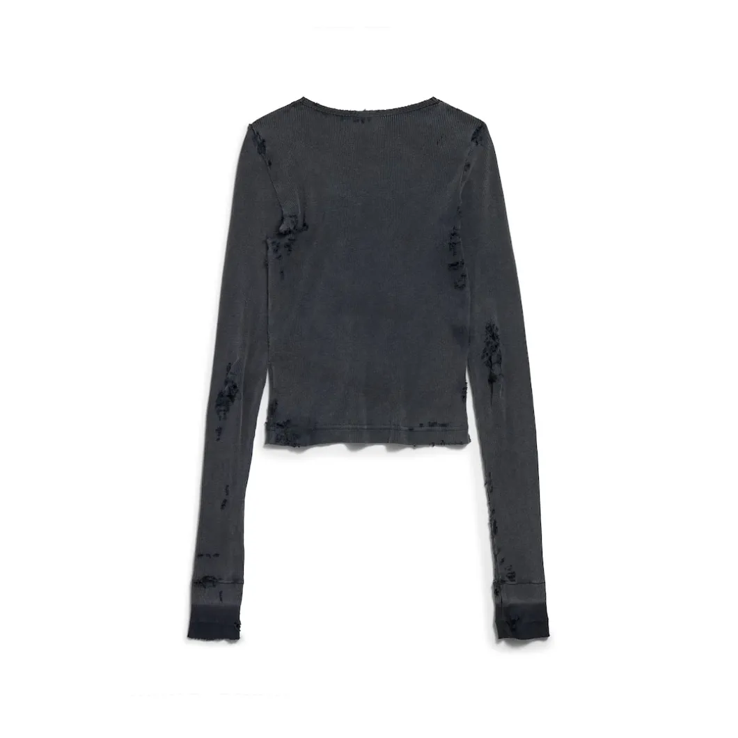 Women's Distressed Lingerie Top in Black