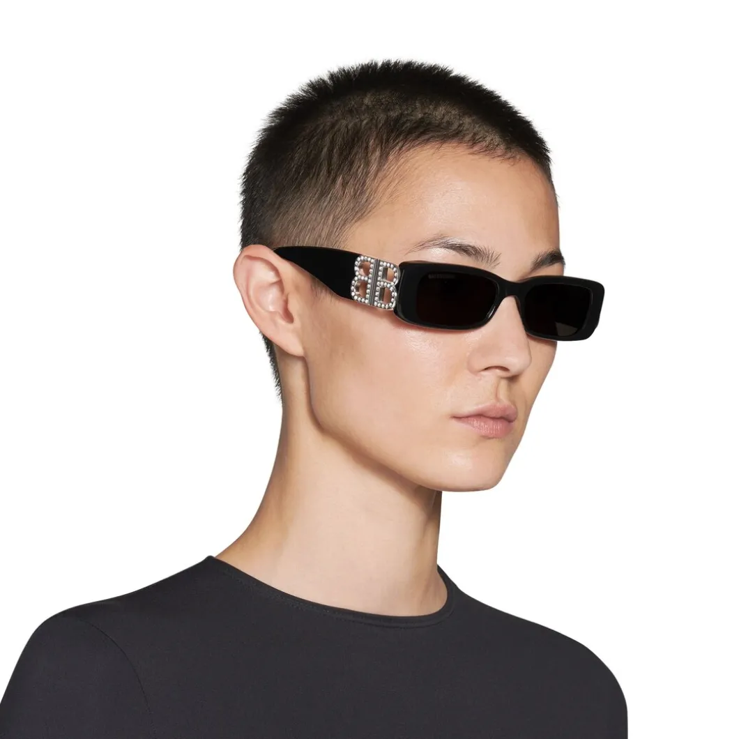 Women's Dynasty Rectangle Sunglasses in Black